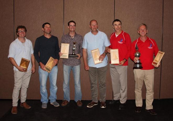 2016 Australian Flying 15 Championship - Australian Flying Fifteen Championship January 2016. First Three Placegetters. L to R. R Malpas, C Davidson, A Reed, M Owen, S Claringbold, J Hanrahan © CYC Media